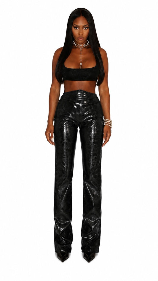 Crocodile Leather Pants