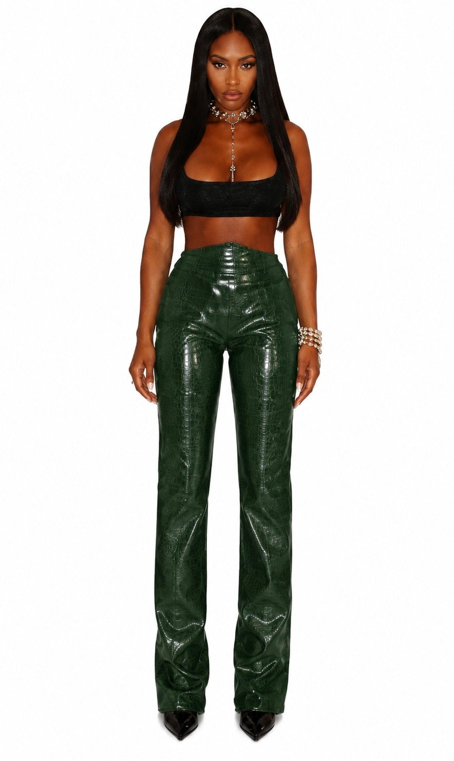 Crocodile Leather Pants
